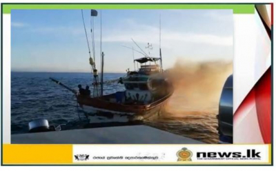 Navy safely brings ashore fire-hit fishing trawler and its distressed fishermen
