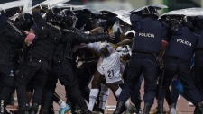Africa cup semi-final a 'war zone'