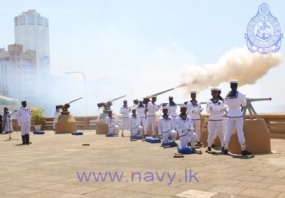 Sri Lanka Navy accords a 25-gun salute to the nation on Independence Day