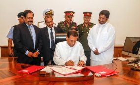 President Sirisena Assumes Duties as Minister of Defence
