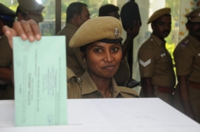 Police Officers cast their postal votes yesterday