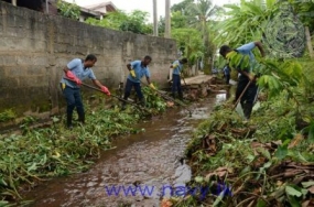 Naval troops take preventive action and clean waterways