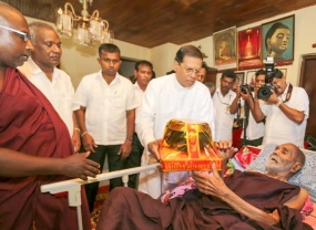 President attends Sadaham Yathstry Dhamma Sermon at Dimbulagala Monastery