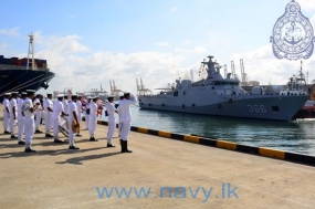 Indonesian Naval Ship ‘Kri Sultan Hasanuddin’ arrives at port of Colombo