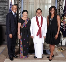 President Rajapaksa and First Lady Attend Reception by US President Obama