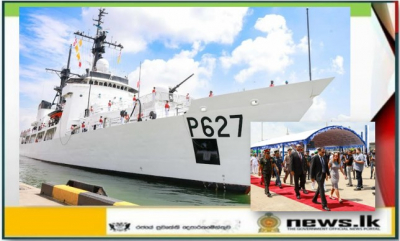 Offshore Patrol Vessel P 627 - the most recent addition to SLN fleet arrives at Port of Colombo