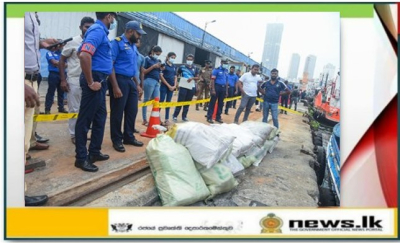 Local trawler with crystal methamphetamine and heroin worth over Rs 4586 Mn gross street value and suspects held by Navy in southern waters brought to Colombo Harbour