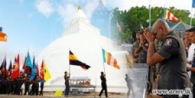‘Kirivehera &amp; Devala’ Premises Glitter with Colourful Army Flags