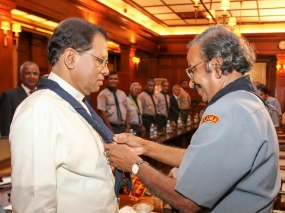 President Sirisena takes oath as Chief Scout of Sri Lanka