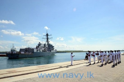 USNS ‘Millinocket’ and USS ‘Spruance’ arrive at Hambanthota port