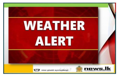Showers or thundershowers will occur at times in Western, Central, Sabaragamuwa, North-Western and Southern provinces