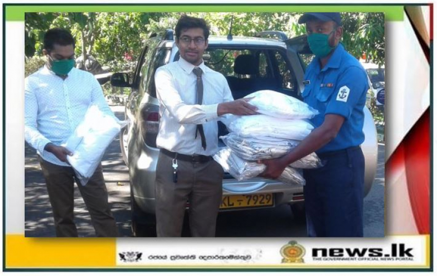 Safety medical outfits donated to Oluvil Naval Quarantine Center by private firms and civil organizations