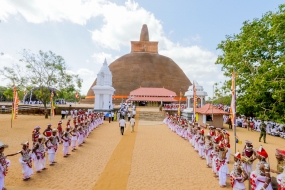 President unveils archeologically restored historic Abayagiriya  Stupa