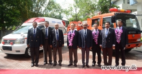 Japanese philanthropists donate Ambulance and  fire engine to SL Army