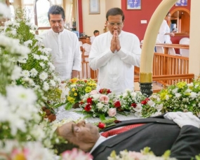 President pays his last respects to Senior Lawyer Stanley Senasinghe