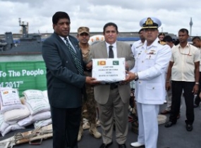 Pakistani Naval Ship with relief goods arrive