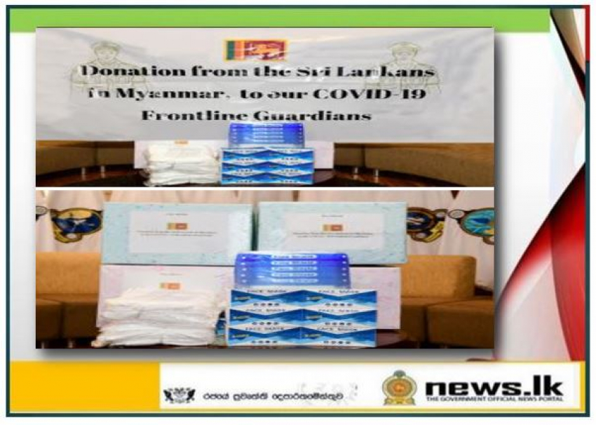Sri Lankans in Myanmar donate a stock of PPE to Navy