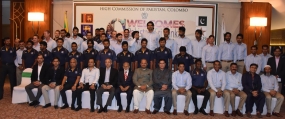 Pak Envoy Hosts Pak and Lankan Cricket Teams on Eid Dinner