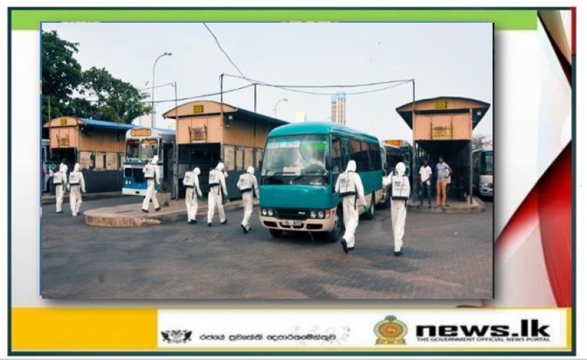 Navy engaged in a programme of disinfecting Inter Provincial Main Passenger Bus Terminal - Colombo