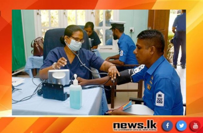 Naval personnel donate blood to replenish blood bank supplies