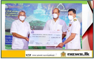 Navy provides Rs. 05 million for restoration of Deegawapiya Stupa